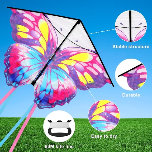 Detalle de Aomig Drago aquilone singolo per bambini e adulti 100×73 cm 🪁