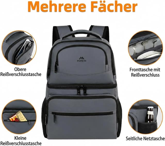 Detalle 2 de Kühlrucksack MATEIN Kühlrucksack 34L, 40 Dosen