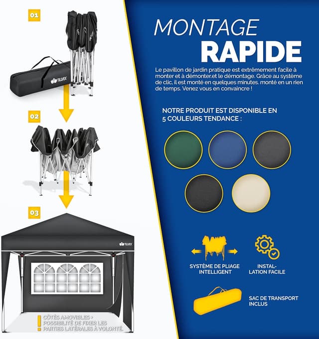 Thumbnail 3 de tillvex Tonnelle de Jardin 3 x 3 m 🏕