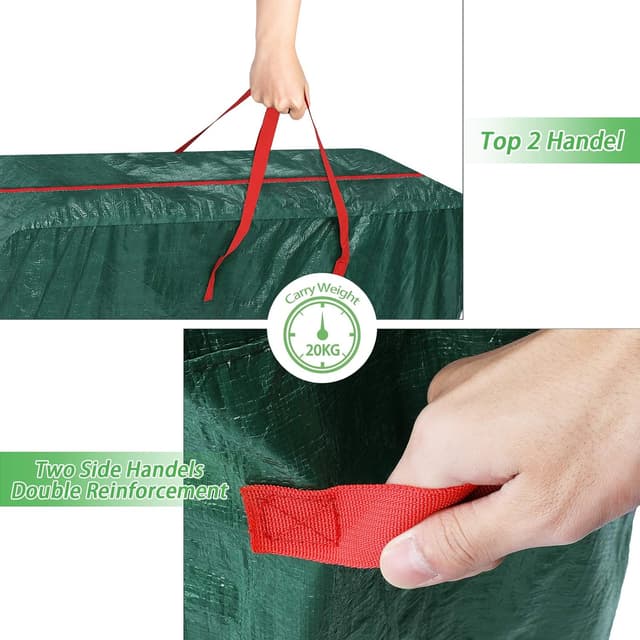 Detalle de GARPROVM XXL Aufbewahrungstasche für Gartenauflagen (476 l), wasserabweisend, 165 x 38 x 76 cm