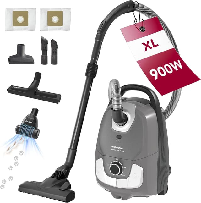 Detalle de Akitas C11 Turbo 900W Beutel-Staubsauger mit Turbo-Tierhaarbürste, H13-HEPA & 7 m Netzkabel