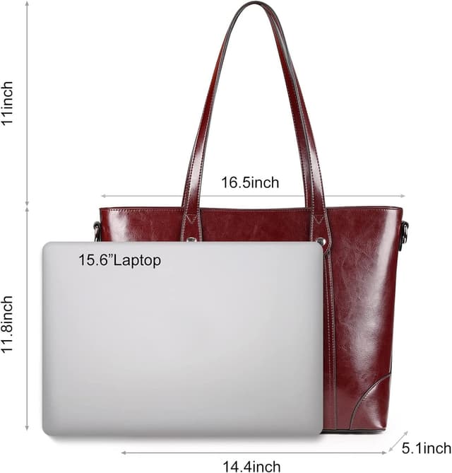 Detalle de S-ZONE Borsa Tote in pelle con tracolla per donna e laptop fino a 15,6