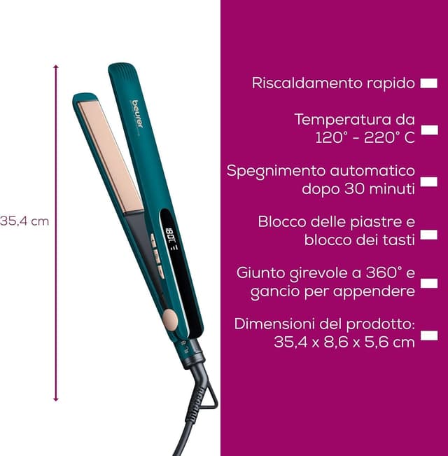 Thumbnail 6 de Beurer HS 50 Ocean Piastra per Capelli 120–220°C