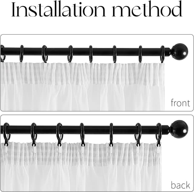 Detalle de Topfinel Rideau voilage blanc effet lin transparent (2 panneaux) 140 x 280 cm à galon fronceur