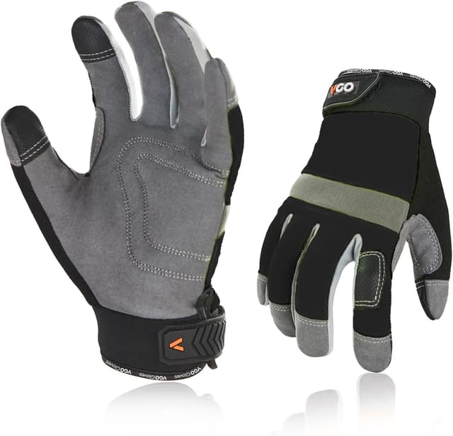 Detalle de Vgo... Safety Work Gloves Touchscreen (SL7584) – Black, Multi-purpose utility gloves for light to medium duty work