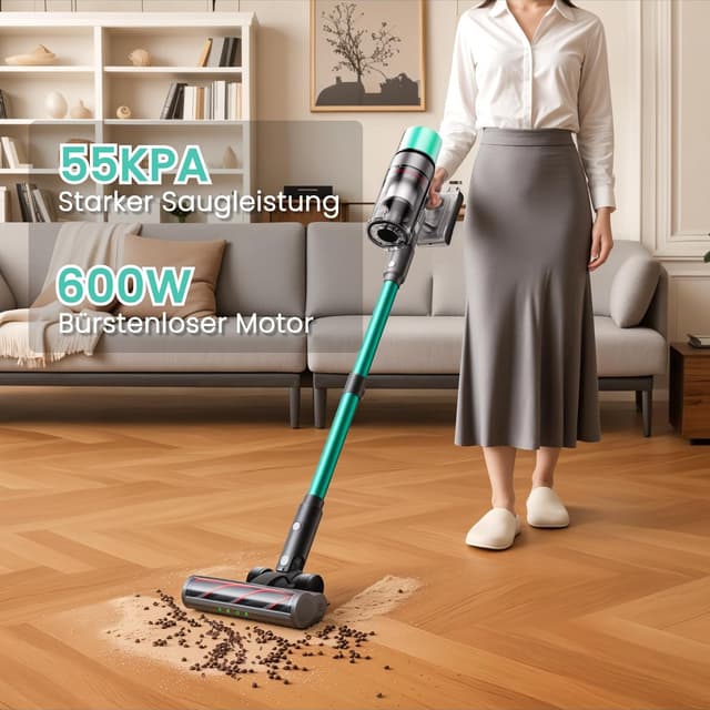 Detalle de SmartAI V5 Akku-Staubsauger (55 kPa, 600 W, bis zu 80 Minuten) – kabellos mit Automatikmodus