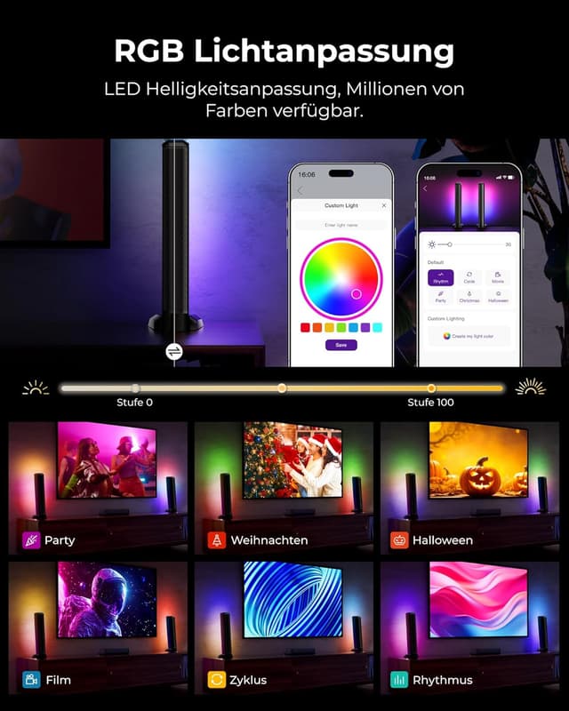 Detalle de ULTIMEA Apollo S70 Ultra 7.1 Virtual Surround Soundbar mit 6,5-Zoll Subwoofer, App & HDMI/Opt/AUX/Bluetooth