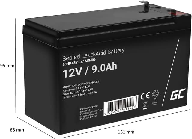 Thumbnail 1 de Green Cell AGM 12V 9Ah Akku đȘ«