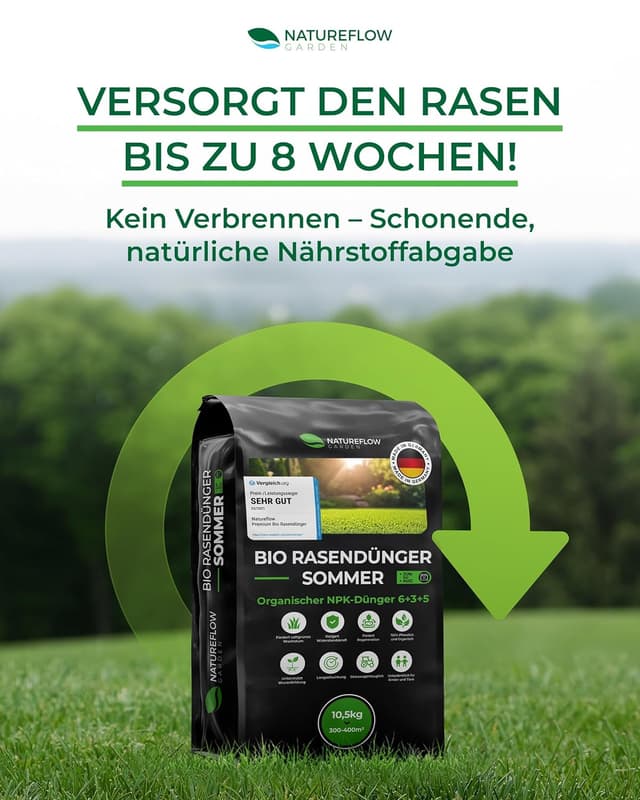 Detalle 2 de Bio Rasendünger Sommer 10,5 kg für 400 m²