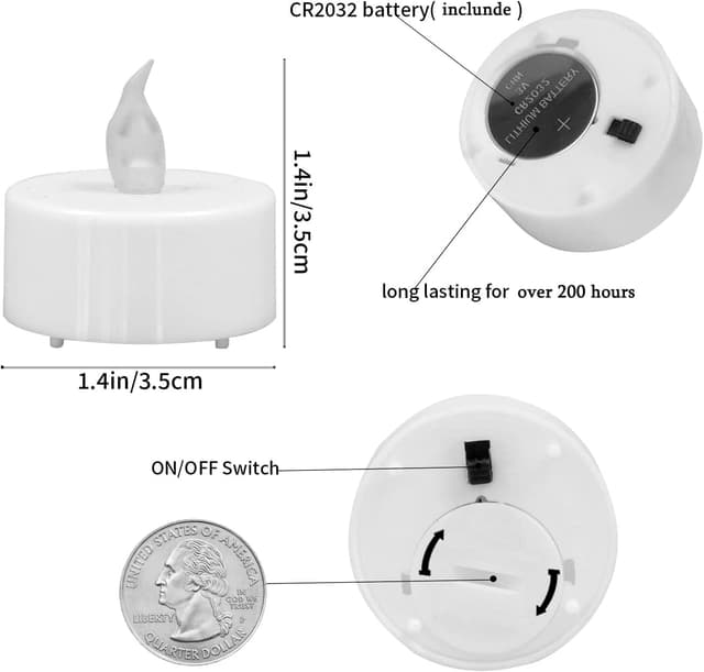 Thumbnail 4 de Tea Lights 12 Pack 200‑Hour Flameless LED Candles 🕯