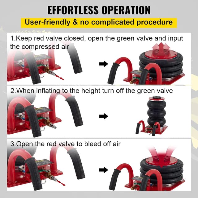 Detalle 1 de VEVOR Air Jack 3 Ton triple bag