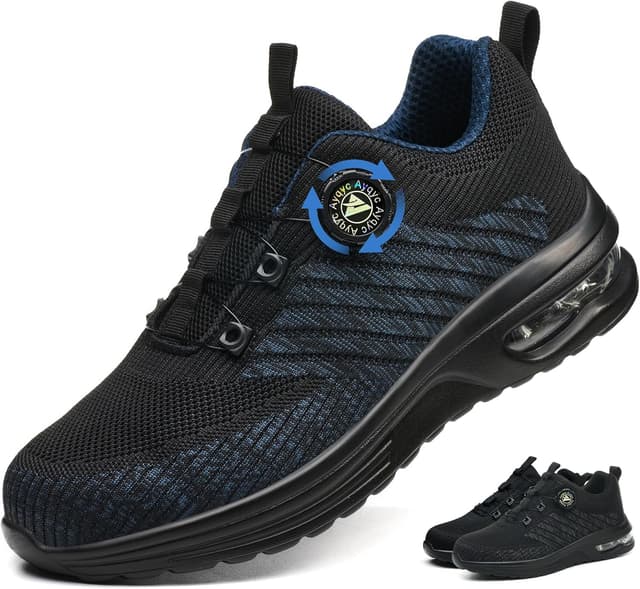 Detalle de Chaussures de sécurité légères respirantes avec embout acier et fermeture à bouton (lacet rapide)