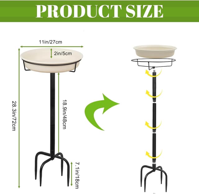 Detalle 2 de Giyiprpi 35.5in Vogeltränke Groß 26,5 cm