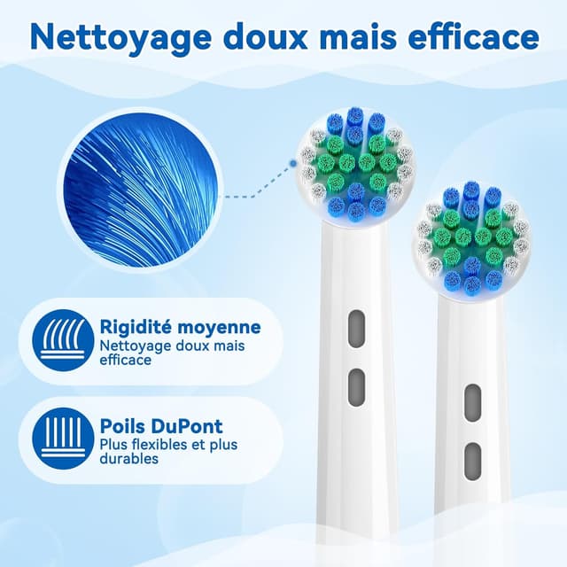 Thumbnail 6 de AnjoCare – Lot de 8 têtes de brosse de rechange pour brosse à dents électrique Oral-B (compatibles Pro1000/3000/5000/7000)