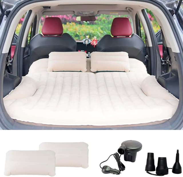 Detalle de KMZ Auto Matratze mit Luftkissen – doppelseitige Camping-Luftmatratze für SUV & Kofferraum