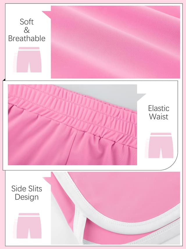 Detalle de Aikuco 5 Packs Girls Soccer Shorts (Toddler to Youth) Quick-Dry Athletic Gym & Running Shorts