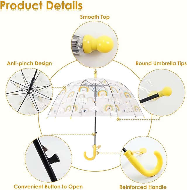 Detalle 2 de Kinder-Rhomba Klar Bubble Schirm 39 Zoll