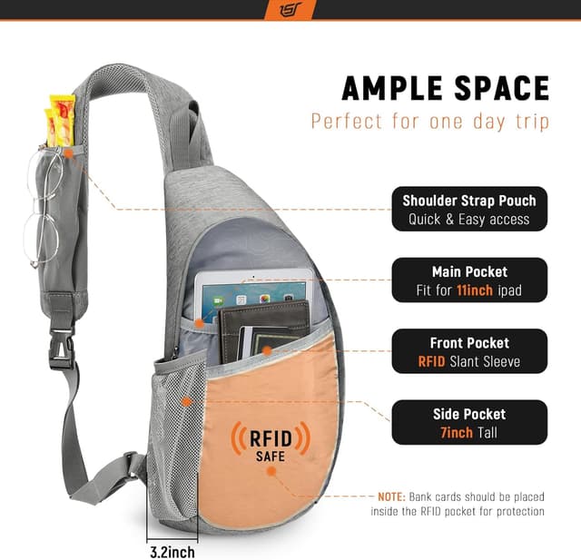 Detalle 2 de SKYSPER Sling Bag 9L RFID crossbody