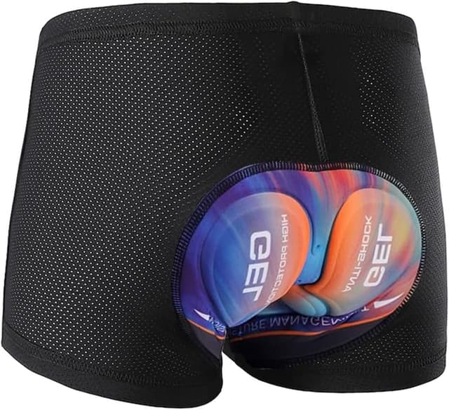 Detalle de Ulhnei Herren Radunterhose mit 5D Sitzpolster – kurz, atmungsaktiv & schnelltrocknend