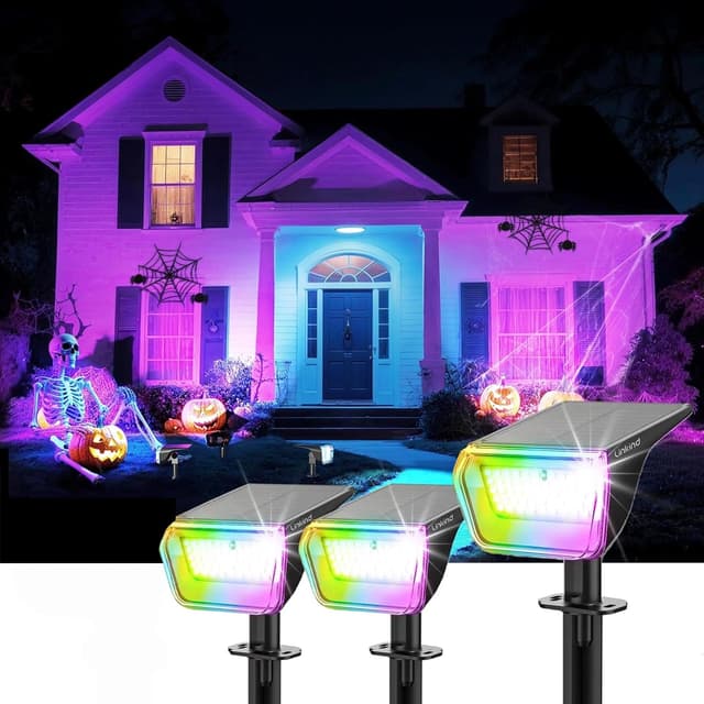 Detalle de Linkind Solar Garden Lights Outdoor RGBW 3-Pack with Winter Mode (IP67, dusk to dawn)