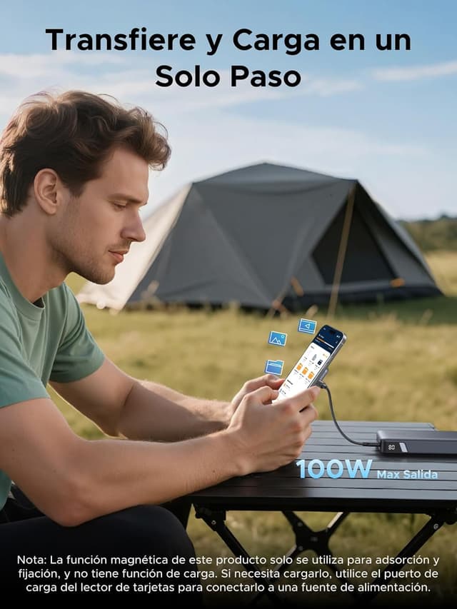 Detalle 2 de UGREEN Lector Magnético SD/TF 4.0 UHS II USB-C 100W 💾