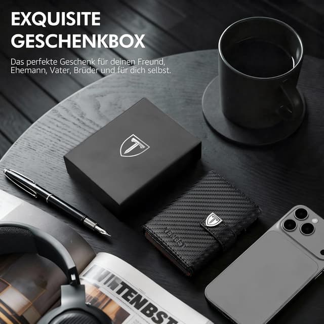 Thumbnail 6 de TENBST Ultradünne Geldbörse Herren 10 Karten