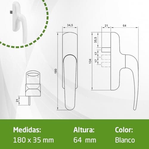 Thumbnail 5 de Poignée Amig pour fenêtres oscillo-battantes ⚙