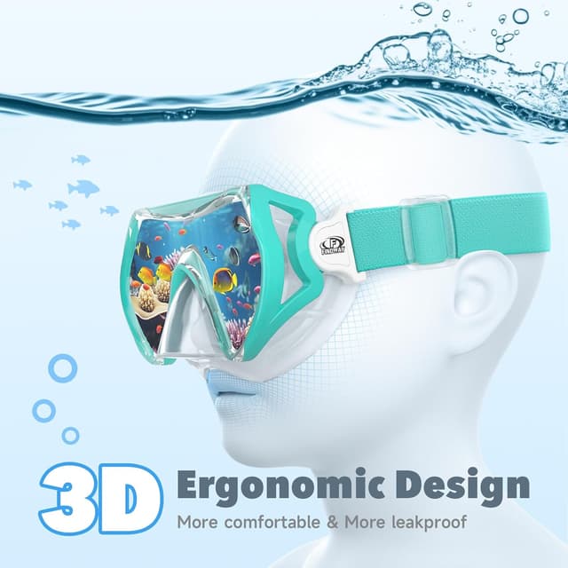 Detalle 1 de Kinder-Taucherbrille Findway 4-16 Jahre