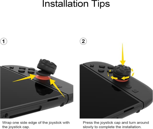 Thumbnail 6 de playvital for Switch 2 Thumb Grips (4-Pack) – Silicone thumb caps with air cushion, anti-slip raindrop texture in black