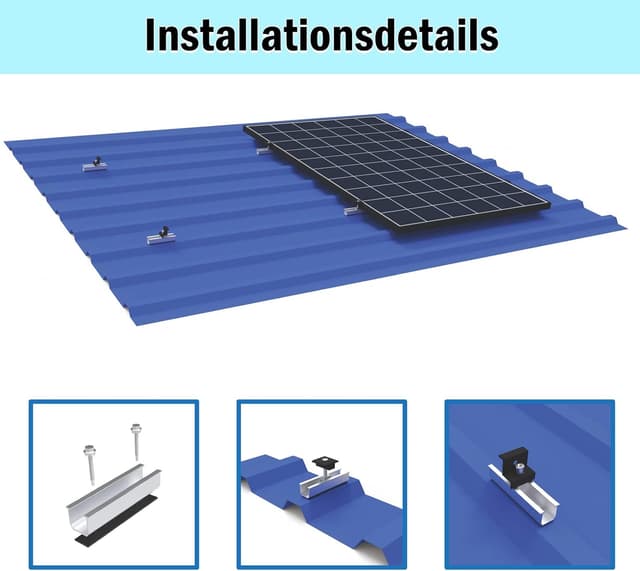 Detalle de Solarmodul Halterung für Flachdach & Trapezdach – Montage-Set mit verstellbarer Klemme (AL6005-T5) für 30–35 mm Module