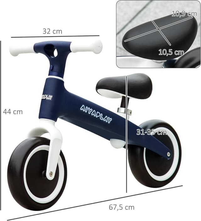 Thumbnail 6 de AIYAPLAY draisienne vélo pour enfants sans pédales (siège réglable), bleu, jusqu’à 25 kg