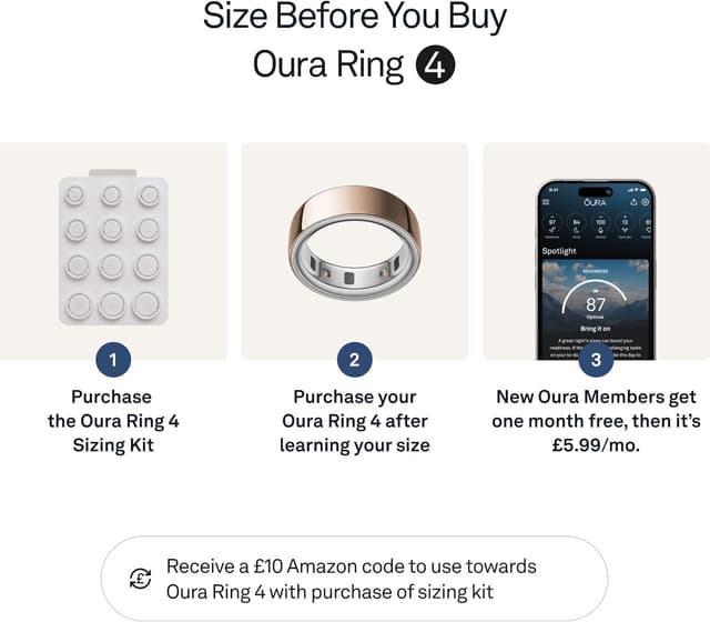 Imagen de OURA Ring 4 Size 7 Smart Ring, 8‑day battery en OfertitasTOP
