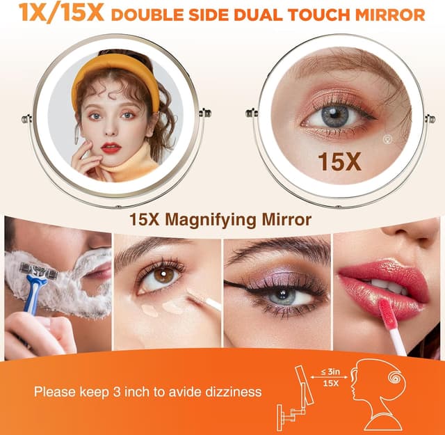 Thumbnail 4 de VORREMIRR 15x 8" Rechargeable Magnifying Mirror 🪞