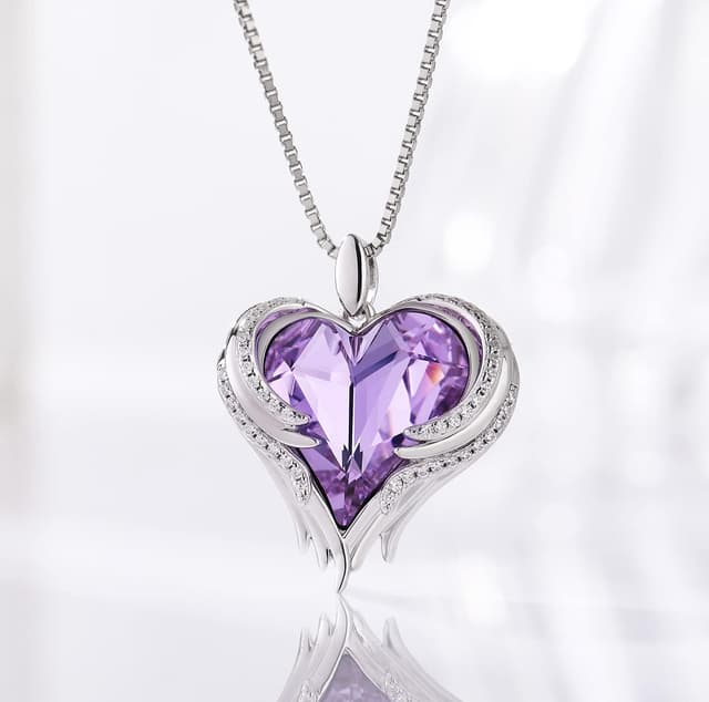 Detalle 2 de jiamiaoi Herz Kette Silber mit Herz-Anhänger und Zirkonia – Damen Halskette