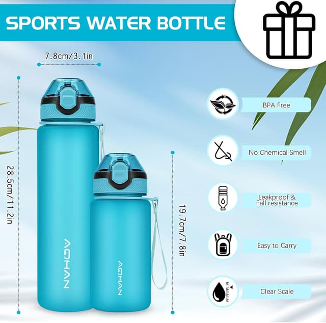 Thumbnail 4 de AOHAN Trinkflasche 1 l mit Stroh