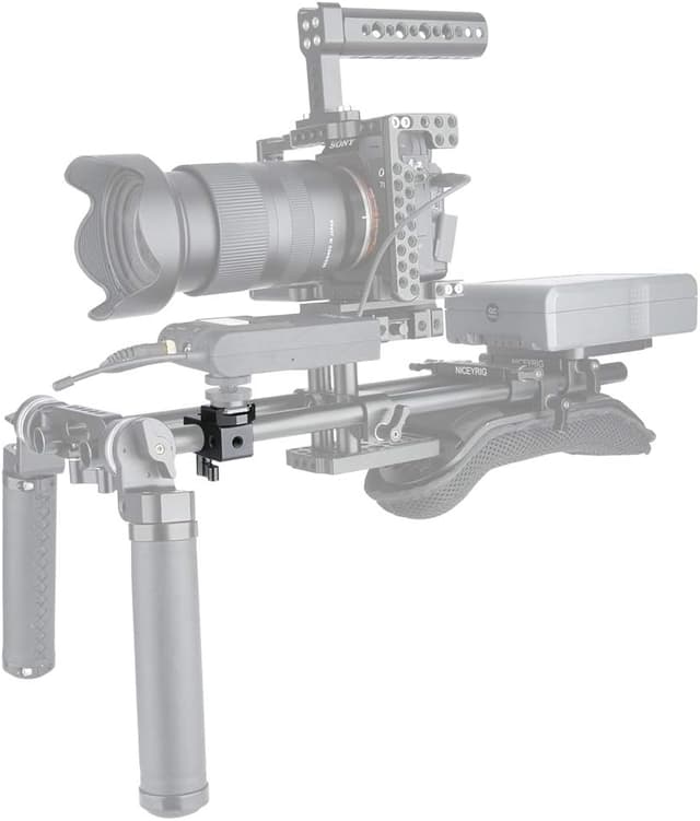 Detalle 2 de NICEYRIG 15mm Rod Clamp with Cold Shoe Mount Adapter for DSLR Monitors, Lights & Video Accessories