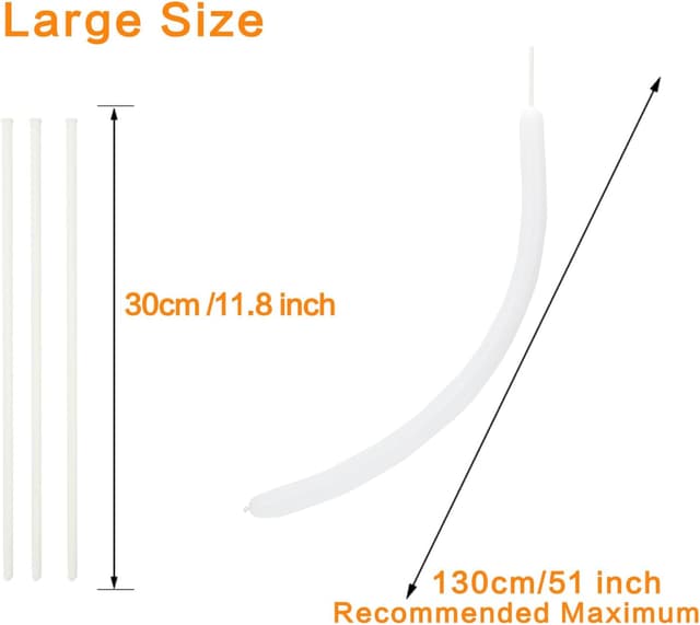 Detalle 2 de PIGETALE 260 White Long Magic Modelling Balloons (100 pcs) for Twisting, Animal Shapes & Balloon Arches