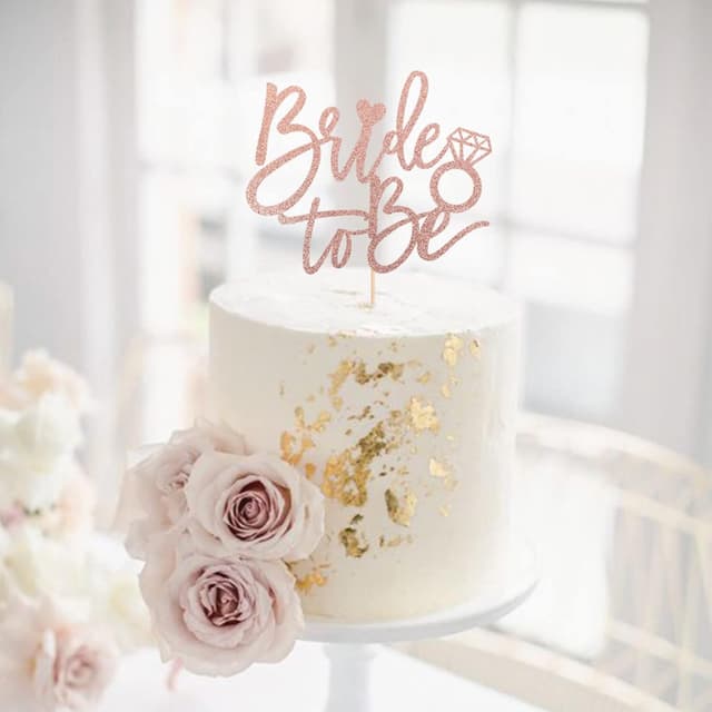 Thumbnail 6 de Bride to Be Kuchen Deko Glitzer Ring Cake Topper (1 Stück) für Bachelorette, Brautparty & Hochzeitsthema – Rosegold