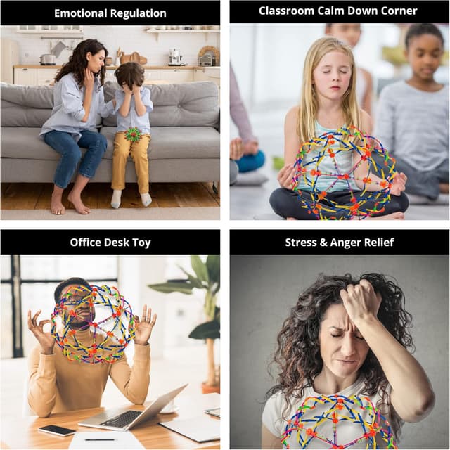 Detalle de 4E’s Novelty Expandable Breathing Ball Sphere (Expands 6 to 12") — Breathing Visual Fidget Toy for Kids & Adults