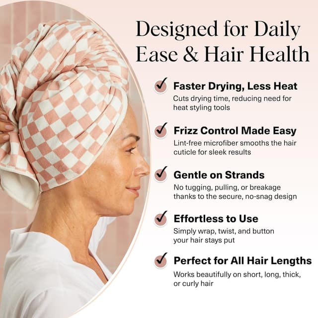 Detalle de Kitsch XL microfiber hair towel wrap