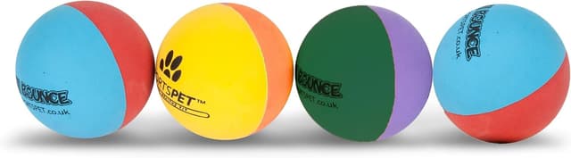 Detalle de SPORTSPET Mini Bounce Dog Balls (45mm) – Premium Natural Rubber Bounce Toys, Pack of 4