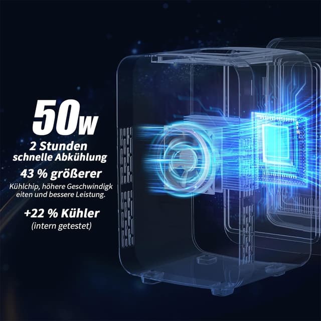 Detalle de YASHE Mini Kühlschrank (4 Liter) für Kosmetik & Getränke – 220V AC / 12V DC, warm/kalt, leise