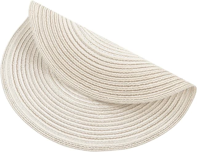 Detalle de SHACOS Woven Round Placemats Set of 6 (Heat Resistant, Washable) – 38 cm round table mats
