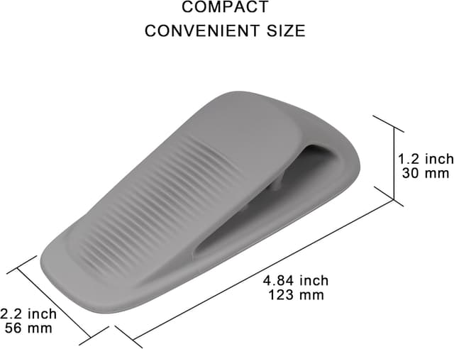 Detalle de XCZYN Door Stopper (4 pcs) for the Bottom of a Door with Holder – TPR Rubber Wedge in Grey