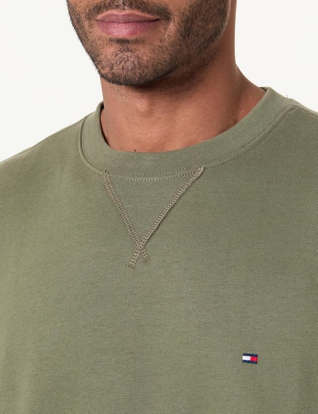 Detalle de Tommy Hilfiger Uomo Felpa Seasonal Fleece con scollo rotondo