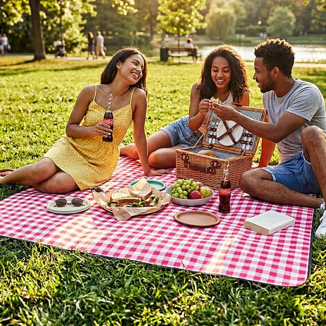 Detalle 2 de Kimm & Miller Coca-Cola Picnic blanket 200x147 cm