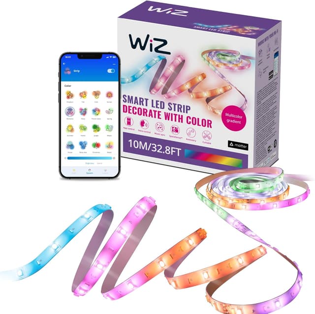 Imagen de WiZ Tira LED inteligente 10m RGBIC 🌈 - Control app y voz en OfertitasTOP