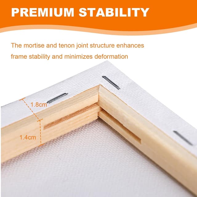 Detalle de Starward 9 Leinwände zum Bemalen (30x20, 20x15, 15x10 cm) mit 10 Pinseln – Set für Acryl & mehr