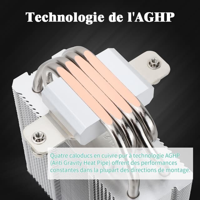 Detalle 2 de Thermalright Assassin X 120R SE PLUS CPU-Luftkühler mit 4 Heatpipes und Dual-PWM-Lüftern (S-FDB) für AM4/AM5 & Intel LGA