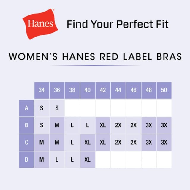 Detalle 2 de Hanes Women’s Wireless Bra (Smooth Comfort Full-Coverage T-Shirt Bra) — Single or 2-Pack